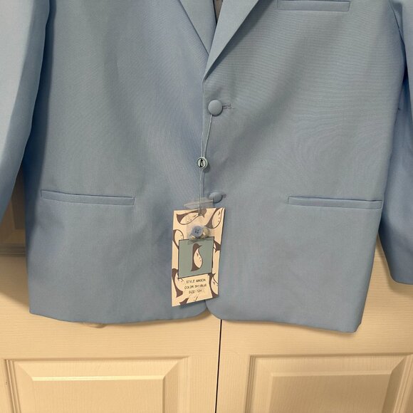 NWT Boys Size 12 H Little Tuxedos Brand Mason Suit Jacket Sky Blue - Picture 3 of 9